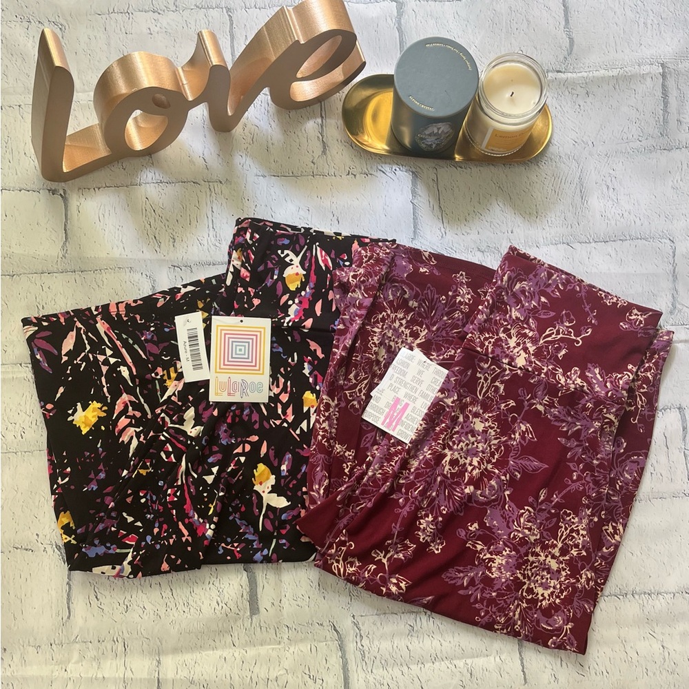 LuLaRoe Women's Midi Skirts - Black and Purple